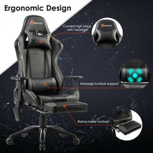 Load image into Gallery viewer, Ergonomic High Back PU Leather Massage Gaming Chair-Gray