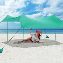 Load image into Gallery viewer, 10' x 9' Family Beach Tent Canopy Sunshade w/ 4 Poles-Green
