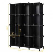 Load image into Gallery viewer, 12 Plastic Cube Storage Organizer -Black
