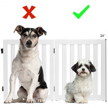 Load image into Gallery viewer, 24" Folding Standing 2/3 Panels Wood Pet Fence-White-A
