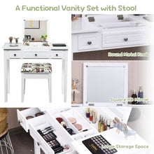 Load image into Gallery viewer, Vanity Dressing Table Set with Flip Top Mirror 3 Drawers