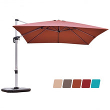 Load image into Gallery viewer, 10 Ft 360 Degree Tilt Aluminum Square Patio Offset Cantilever Umbrella-Brick Red
