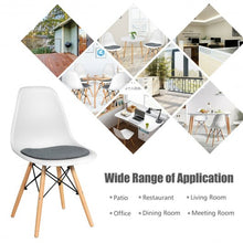 Load image into Gallery viewer, 4Pcs Mid Century Dining Chair with Linen Cushion-White