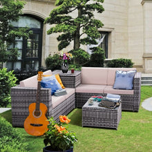 Load image into Gallery viewer, 4 pcs Rattan Wicker Furniture Set with Storage Box