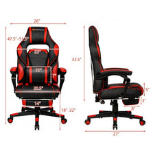 Load image into Gallery viewer, Massage Gaming Chair with Footrest and Lumbar Support