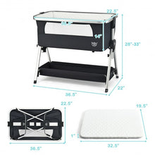 Load image into Gallery viewer, Breathable Baby Bed Side Crib Adjustable Sleeper Bedside Bassinet