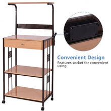 Load image into Gallery viewer, 3-tier Iron Frame Rolling Kitchen Storage Cart w/ Electric Outlet