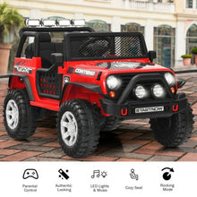 Load image into Gallery viewer, 12V Kids Remote Control Electric Ride On Truck Car with Lights and Music -Red