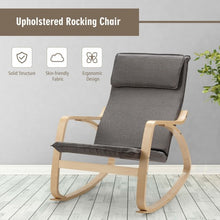 Load image into Gallery viewer, Modern Bentwood Rocking Chair Fabric Upholstered Relax Rocker Lounge Chair-Gray
