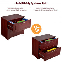 Load image into Gallery viewer, 2-Drawer Lateral File Cabinet w/ Adjustable Pole-Brown