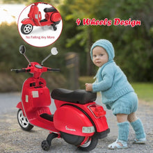 Load image into Gallery viewer, 6V Kids Ride on Vespa Scooter Motorcycle with Headlight-Red