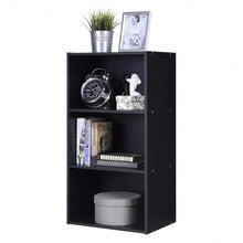 Load image into Gallery viewer, 3 Open Shelf Bookcase Modern Storage Display Cabinet-Black