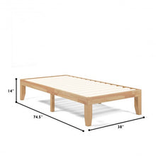 Load image into Gallery viewer, Twin Size 14" Wooden Slats Bed Mattress Frame-Natural