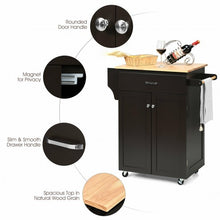 Load image into Gallery viewer, Utility Rolling Storage Cabinet Kitchen Island Cart with Spice Rack-Brown