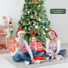 Load image into Gallery viewer, 8 ft Snow Flocked Hinged Christmas Tree with 1651 Branch Tips and Pine Cones