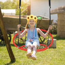 Load image into Gallery viewer, Net Hanging Swing Chair with Adjustable Hanging Ropes-Orange