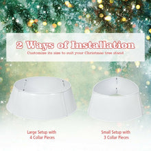 Load image into Gallery viewer, Galvanized Metal ChristmasTree Collar Skirt Ring Cover Decor-White