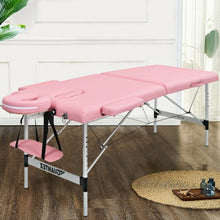 Load image into Gallery viewer, 84'' L Portable Adjustable Massage Bed with Carry Case for Facial Salon Spa -Pink