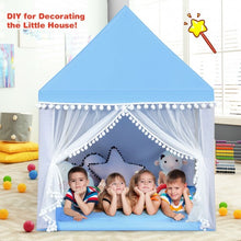 Load image into Gallery viewer, Kids Play Tent Large Playhouse Children Play Castle Fairy Tent Gift w/ Mat-Blue