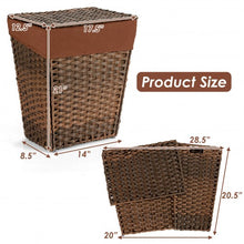 Load image into Gallery viewer, Foldable Handwoven Laundry Hamper with Removable Liner-Brown