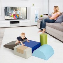 Load image into Gallery viewer, 6 Piece Climb Crawl Play Set Indoor Baby Toddler-Gray