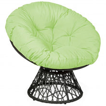 Load image into Gallery viewer, Rattan Papasan Chair Ergonomic 360-degree Swivel Soft Cushion Garden-Green