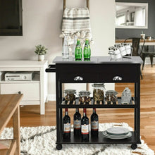 Load image into Gallery viewer, Stainless Steel Mobile Kitchen Trolley Cart With Drawers & Casters-Brown