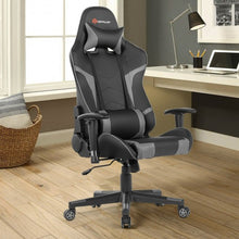 Load image into Gallery viewer, Reclining Swive Massage Gaming Chair-Gray