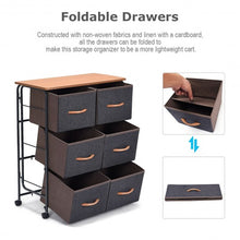 Load image into Gallery viewer, 6-Drawer Fabric Display Dresser Storage Cabinet with Wheels