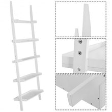 Load image into Gallery viewer, 5-Tier Leaning Wall Display Bookcase-White