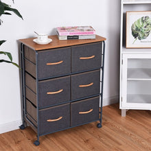 Load image into Gallery viewer, 6-Drawer Fabric Display Dresser Storage Cabinet with Wheels