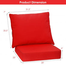 Load image into Gallery viewer, Deep Seat Chair Cushion Pads Set with Rope Belts for Indoor and Outdoor-Red