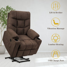 Load image into Gallery viewer, Electric Power Lift Recliner Massage Sofa-Brown