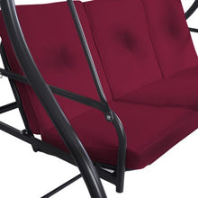 Load image into Gallery viewer, 3 Seats Converting Outdoor Swing Canopy Hammock with Adjustable Tilt Canopy-Wine