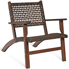 Load image into Gallery viewer, 3PCS Outdoor Wooden Patio Rattan Furniture Set