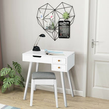 Load image into Gallery viewer, Vanity Table Set with Flip Top Mirror Makeup Dressing Table with Cushioned Stool