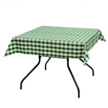 Load image into Gallery viewer, 10 Pcs 52" x 52" Square Polyester Plaid Dinner Tablecloth-Green