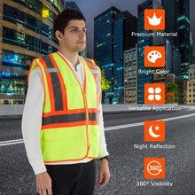 Load image into Gallery viewer, High Visibility Safety Vest w/ Pockets