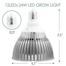 Load image into Gallery viewer, 24W E27 12 LED Grow Hydroponic Plant Garden Light Lamp Bulb