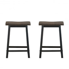 Load image into Gallery viewer, 24" Height Set of 2 Home Kitchen Dining Room Bar Stools-Brown