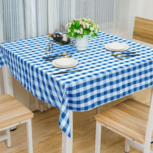 Load image into Gallery viewer, 10 Pcs 52" x 52" Square Polyester Plaid Dinner Tablecloth-Blue