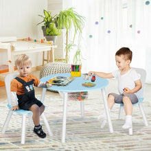 Load image into Gallery viewer, Wood Activity Kids Table and Chair Set with Center Mesh Storage for Snack Time and Homework-Blue