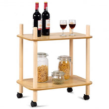 Load image into Gallery viewer, 2 Tier Rolling Utility Storage Rack Serving Cart