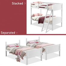 Load image into Gallery viewer, Wooden Bunk Beds Convertable 2 Individual Beds-White