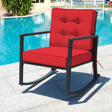 Load image into Gallery viewer, Patio Rattan Rocker Outdoor Glider Rocking Chair Cushion Lawn