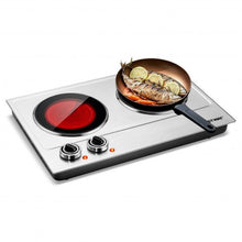 Load image into Gallery viewer, 1800W Stainless Steel Infrared Cooktop w/Non-slipping Feet & Adjustable Temp