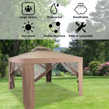 Load image into Gallery viewer, Canopy Gazebo Tent Shelter Garden Lawn Patio with Mosquito Netting-Coffee