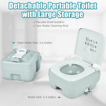 Load image into Gallery viewer, 5.3 Gallon 20L Outdoor Portable Toilet w/Level Indicator for RV Travel Camping