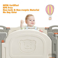 Load image into Gallery viewer, 16 Panel Activity Safety Baby Playpen w/ Lock Door-Beige
