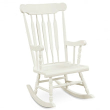 Load image into Gallery viewer, Solid Wood Porch Glossy Finish Rocking Chair-White